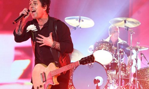 Green Day lead singer Billie Joe Armstrong spray-paints over A’s logo at Toronto Blue Jays ballpark