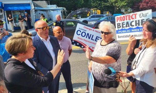 Maura Healey confronts Cape Cod residents on wind, housing, migrants: ‘There’s a lot of misinformation’