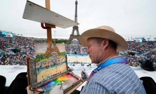 Meet the artist whose job is to paint beach volleyball at the 2024 Olympics