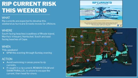 ‘Dangerous’ rip currents forecasted along Massachusetts beaches as Hurricane Ernesto passes offshore