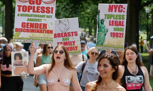 Topless women march through Boston Common: ‘Free your breast, free your mind’