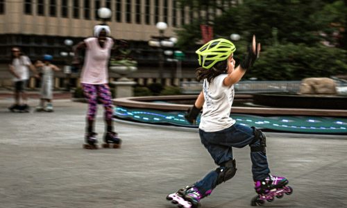 Summer’s nearly over, but free Rice Park roller skating continues through September