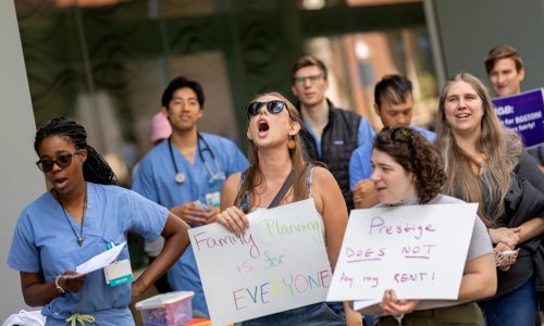 Mass General Brigham doctors hold Labor Day rally amid first contract negotiation