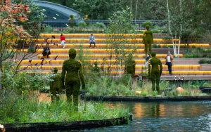 Canary Wharf introduces eels and songbirds to boost appeal amid office exodus