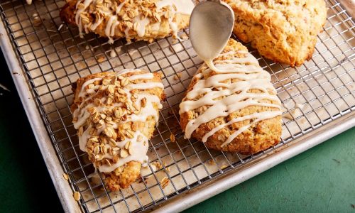 Toasted oats add flavor and crunch to hearty maple scones