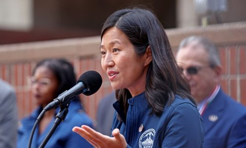 Boston Mayor Wu lobbies neighborhood leaders for support on plan to hike commercial tax rates. Not all agreed to give it.