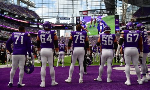 Who do Vikings turn to at left tackle with Christian Darrisaw out?