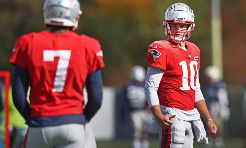 Patriots-Titans injury report: Drake Maye limited again, Ja’Lynn Polk upgraded Thursday