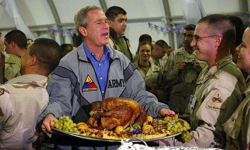 Today in History: November 27, President George W. Bush spends Thanksgiving with U.S. troops in Iraq