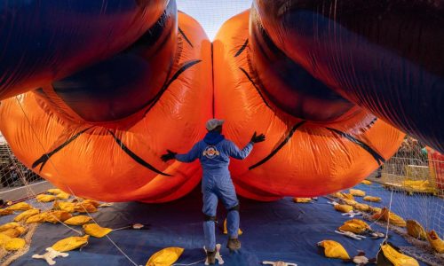 Massive balloons take shape ahead of the Macy’s Thanksgiving Day Parade