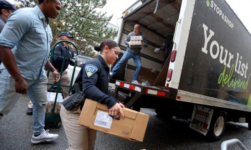 Stop and Shop, New England Baptist Hospital, and Tobin Community Center provide 500 Thanksgiving turkeys to needy
