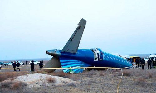 Azerbaijani minister says plane that crashed was hit from the outside, possibly by a weapon