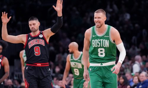 Kristaps Porzingis’ 3-point bonanza powers Celtics to blowout win over Bulls