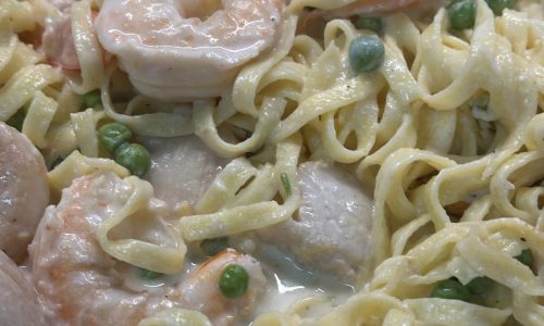 Tagliatelle with Seafood a delish bite of the Mediterranean Diet