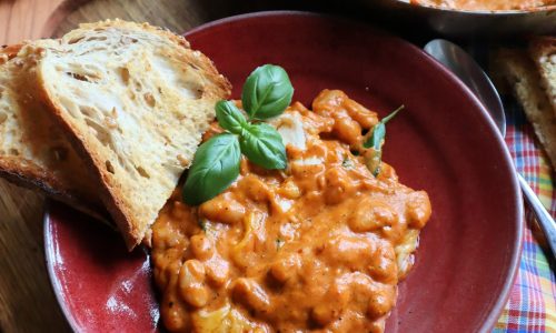 Cheddar Basil Beans a delicious 1-pan meal