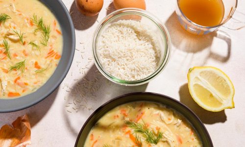 A mixture of egg and lemon gives this Greek chicken soup a velvety texture