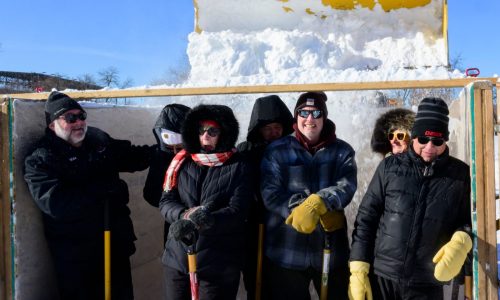 Photos: Volunteers brave the cold to stomp snow at Vulcan Snow Park