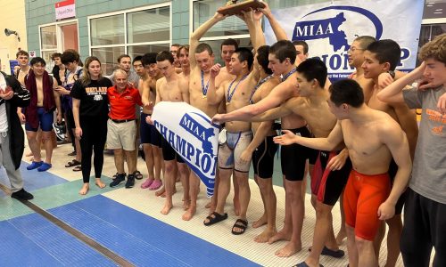Division 2 state boys swimming: Wayland snaps Weston’s title streak