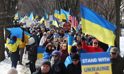 March for Ukraine draws thousands in Boston as war moves into fourth year