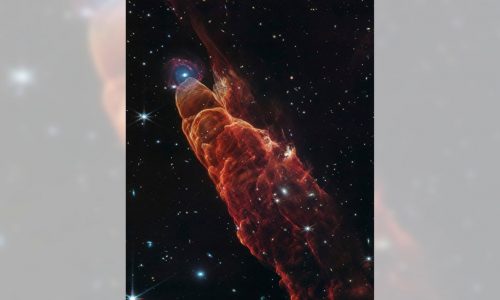 Webb Space Telescope captures a star in the making and a galaxy far, far away