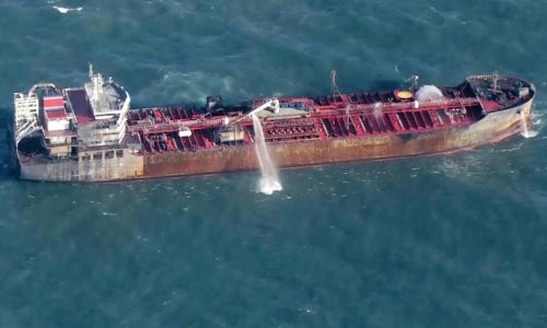 UK police arrest a man on suspicion of manslaughter in the North Sea ship collision