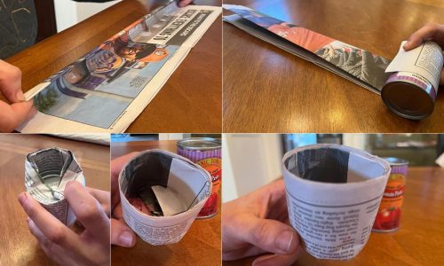 Upcycle small food containers or even newspaper for starting seeds indoors