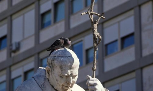 Pope resting after sleeping through the night with a ventilation mask as he battles pneumonia