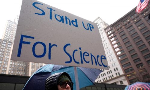 Out of the lab and into the streets, researchers and doctors rally for science against Trump cuts