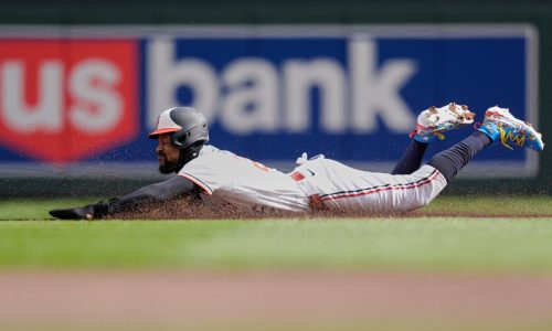 Twins center fielder Byron Buxton off and running