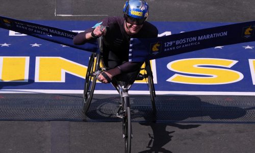 Switzerland’s Hug gets 8th Boston Marathon wheelchair win, American Scaroni a 2nd in milestone year