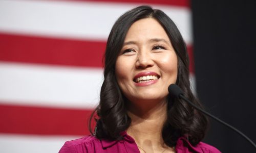 Boston Mayor Wu takes aim at Kraft, Trump in reelection campaign launch