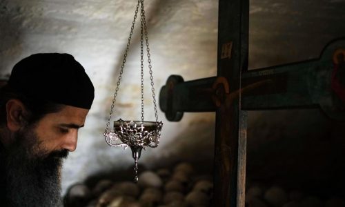 Clinging to a Greek cliff, this monastery welcomes people from around the world. No women allowed