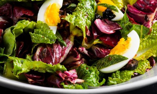 This crisp and colorful romaine and radicchio salad eats like a meal