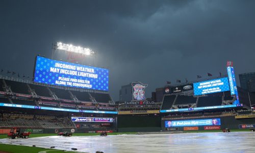 Twins, Guardians game suspended; to be resumed on Tuesday, weather permitting