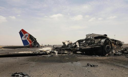 Fighter jet goes overboard from USS Harry S Truman. Yemen’s Houthis assess Sanaa airport damage