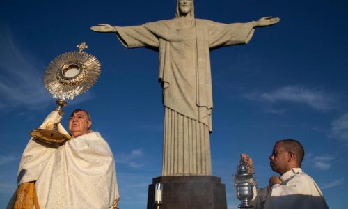 Catholics call for environmental action at Rio de Janeiro’s iconic Christ the Redeemer statue