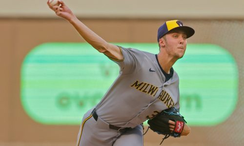 Jacob Misiorowoski takes no-hitter into seventh as Brewers rock Twins