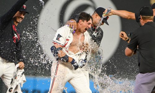 After long rain delay, Twins rally for walk-off victory over Red Sox