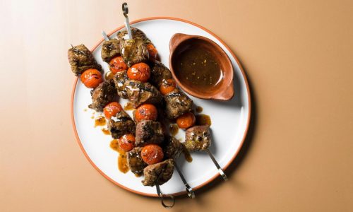 Dried bay leaves bring layers of flavor to Portuguese-style beef skewers