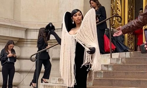 Cardi B, a live crow, and Schiaparelli’s monochrome vision open Paris couture week