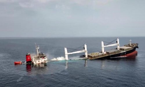 Rescuers search for missing crew from Red Sea attack as US alleges Yemen rebels ‘kidnapped’ them