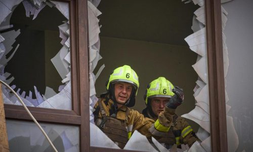 Russia launches a major aerial attack on Kyiv hours before high-level talks on support for Ukraine