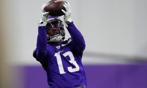 Who could step up at Vikings training camp with Justin Jefferson out?