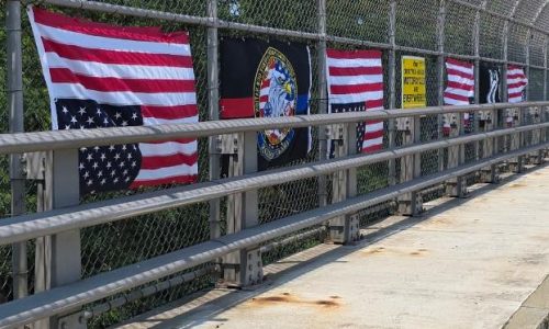American flags destroyed on Cape Cod bridge honoring fallen Massachusetts marine
