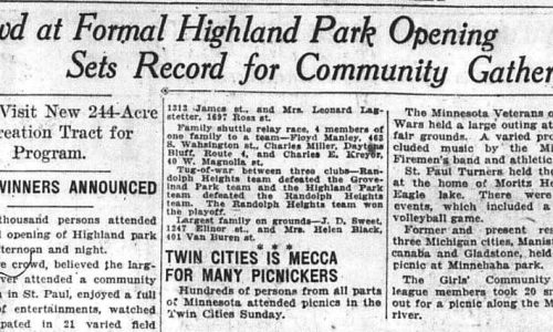 Opening of Highland Park in St. Paul drew record crowd in 1925