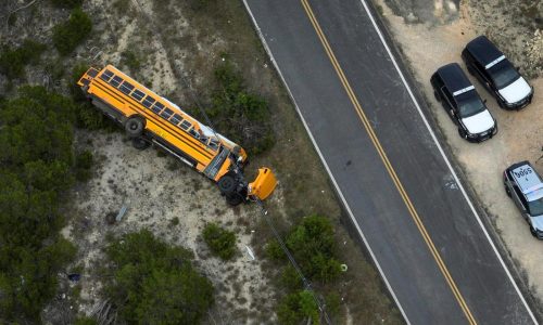 Multiple Texas students are injured in a school bus rollover crash on the first day of class