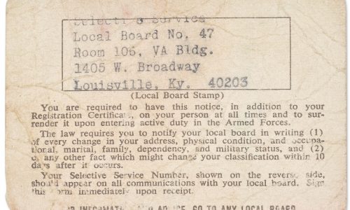 Muhammad Ali’s unsigned draft card, a piece of Vietnam-era history, will be auctioned