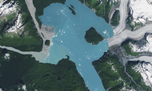 Retreating Alsek Glacier reveals new island in southeast Alaska