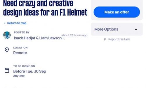 VCARB F1 drivers Hadjar and Lawson turn to Airtasker for bold helmet designs