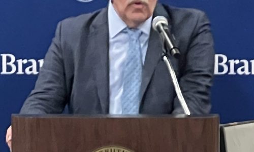 Ticker: Brandeis University names permanent president; Chinatown project brings housing, library branch